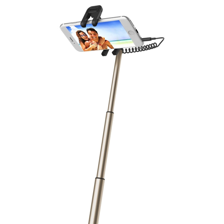 ROCK Portable Wire Control Selfie Stick Monopod Folding Extendable Handheld Holder for iOS & Android Phone, Folded Length: 21cm,