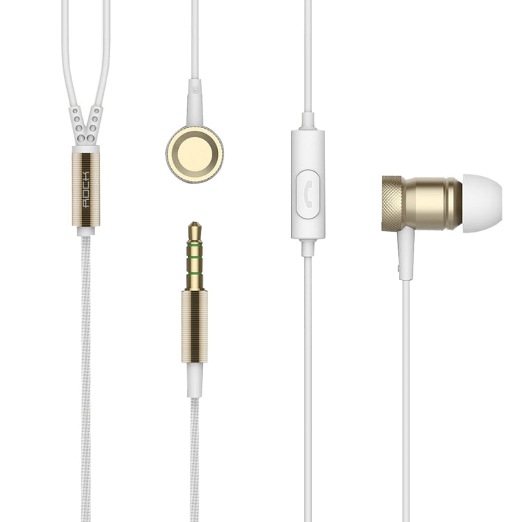 ROCK RAU0511 In-ear Metal Hi-Fi Stereo Earphone with Line Control & Mic Braided OFC Cable for iPhone 6 & 6, Galaxy S6 / S5 / S4, HTC, Huawei, Sony etc.