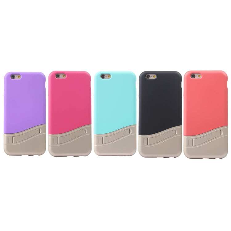 Color Blocking TPU + PC Protective Case with Holder for iPhone 6 & 6s