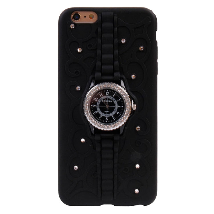 2 in 1 Diamond Encrusted TPU + Metal Combination Case with Watch Holder & Hand Strap for iPhone 6 & 6s
