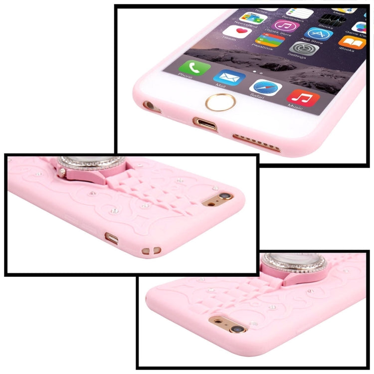 2 in 1 Diamond Encrusted TPU + Metal Combination Case with Watch Holder & Hand Strap for iPhone 6 & 6s