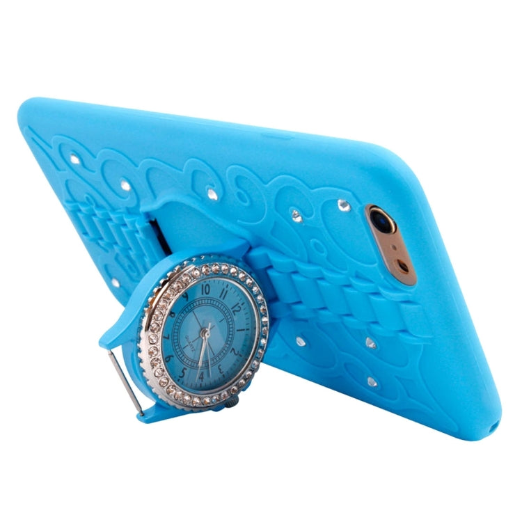 2 in 1 Diamond Encrusted TPU + Metal Combination Case with Watch Holder & Hand Strap for iPhone 6 & 6s