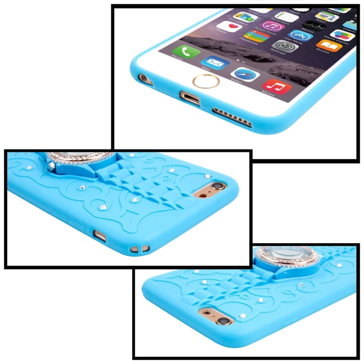 2 in 1 Diamond Encrusted TPU + Metal Combination Case with Watch Holder & Hand Strap for iPhone 6 & 6s