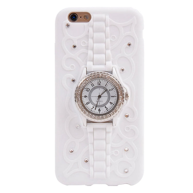 2 in 1 Diamond Encrusted TPU + Metal Combination Case with Watch Holder & Hand Strap for iPhone 6 & 6s