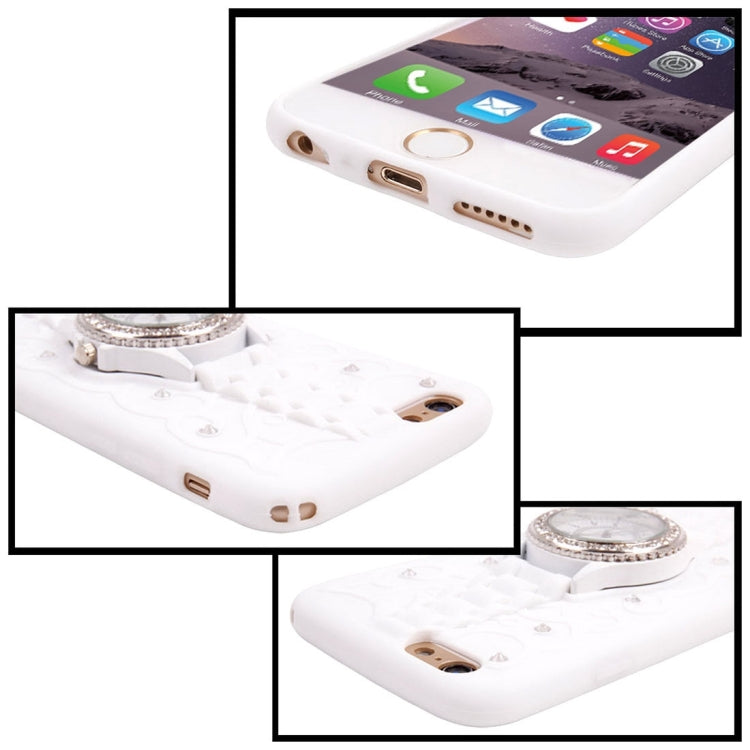 2 in 1 Diamond Encrusted TPU + Metal Combination Case with Watch Holder & Hand Strap for iPhone 6 & 6s