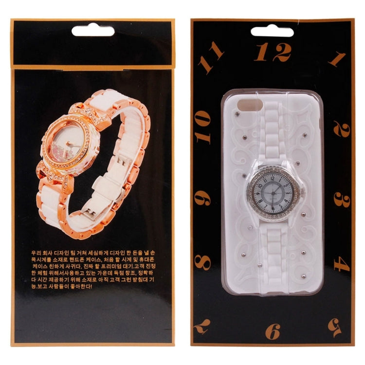 2 in 1 Diamond Encrusted TPU + Metal Combination Case with Watch Holder & Hand Strap for iPhone 6 & 6s