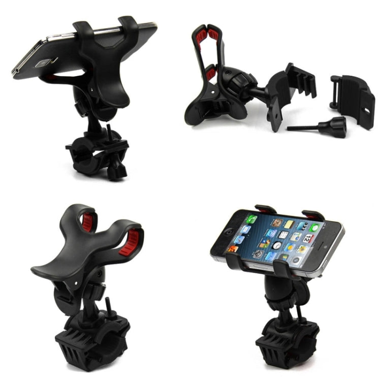360 Degree Rotation Universal Mobile Phone Motorcycle Bicycle Handlebar Mount Holder for iPhone 6 & 6 Plus / LG / Galaxy S6 / S5, Clip Support Phone Width: up to 10cm(Black)