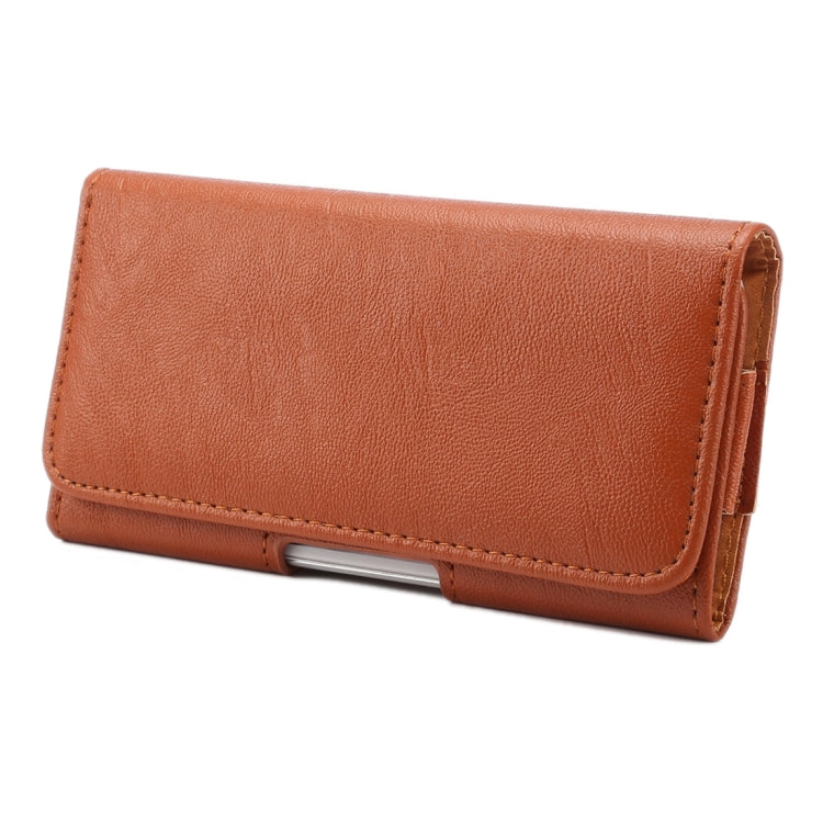 4.7 inch Bark Texture Horizontal Style Leather Waist Bag with Back Splint for iPhone 6 & 6s(Brown)