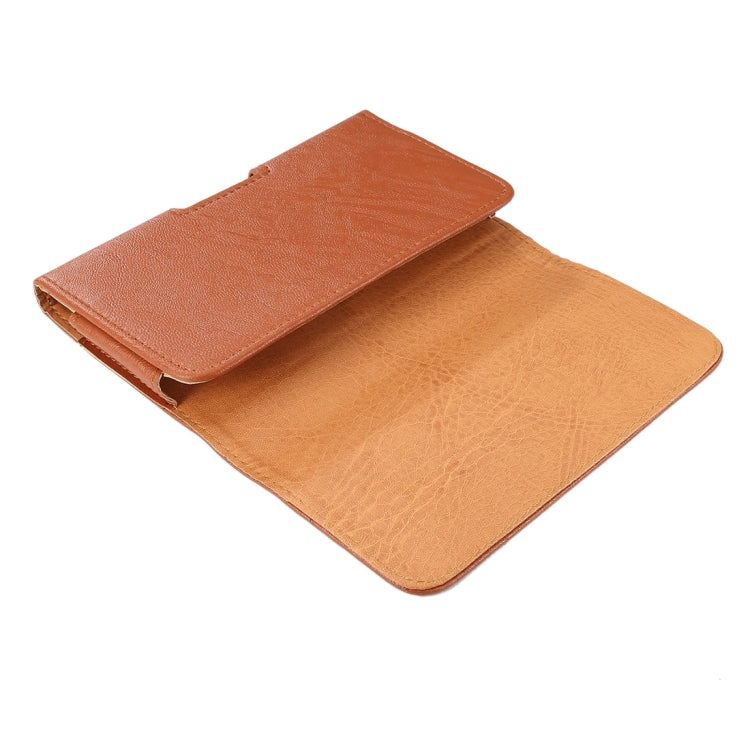 4.7 inch Bark Texture Horizontal Style Leather Waist Bag with Back Splint for iPhone 6 & 6s(Brown)