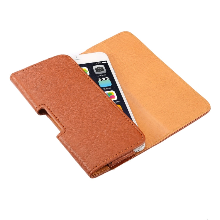 4.7 inch Bark Texture Horizontal Style Leather Waist Bag with Back Splint for iPhone 6 & 6s(Brown)