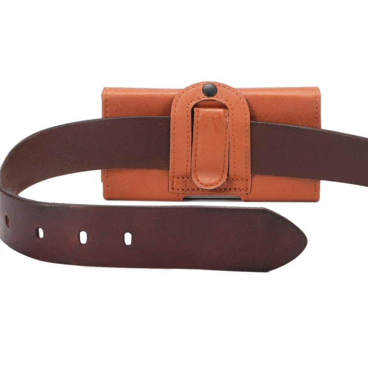 4.7 inch Bark Texture Horizontal Style Leather Waist Bag with Back Splint for iPhone 6 & 6s(Brown)