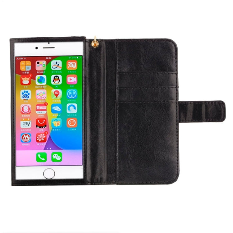 5.0 Inch Universal Crazy Horse Texture Carry Cases with Touch Screen  & Chain & Card Slots for iPhone 6 / 6S / 5 / 5S / 5C  /  Sony Xperia E4 / M4 Aqua
