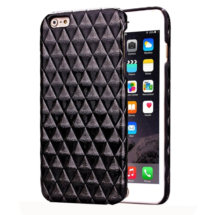 Stereo Diamond Lattice Style PU Paste Skin Plastic Protective Case for iPhone 6 & 6S