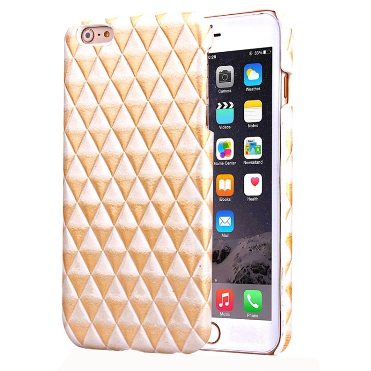 Stereo Diamond Lattice Style PU Paste Skin Plastic Protective Case for iPhone 6 & 6S
