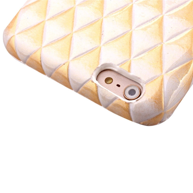 Stereo Diamond Lattice Style PU Paste Skin Plastic Protective Case for iPhone 6 & 6S