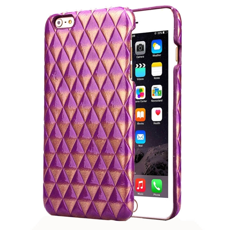 Stereo Diamond Lattice Style PU Paste Skin Plastic Protective Case for iPhone 6 & 6S
