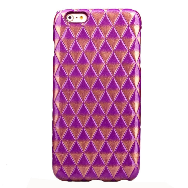 Stereo Diamond Lattice Style PU Paste Skin Plastic Protective Case for iPhone 6 & 6S
