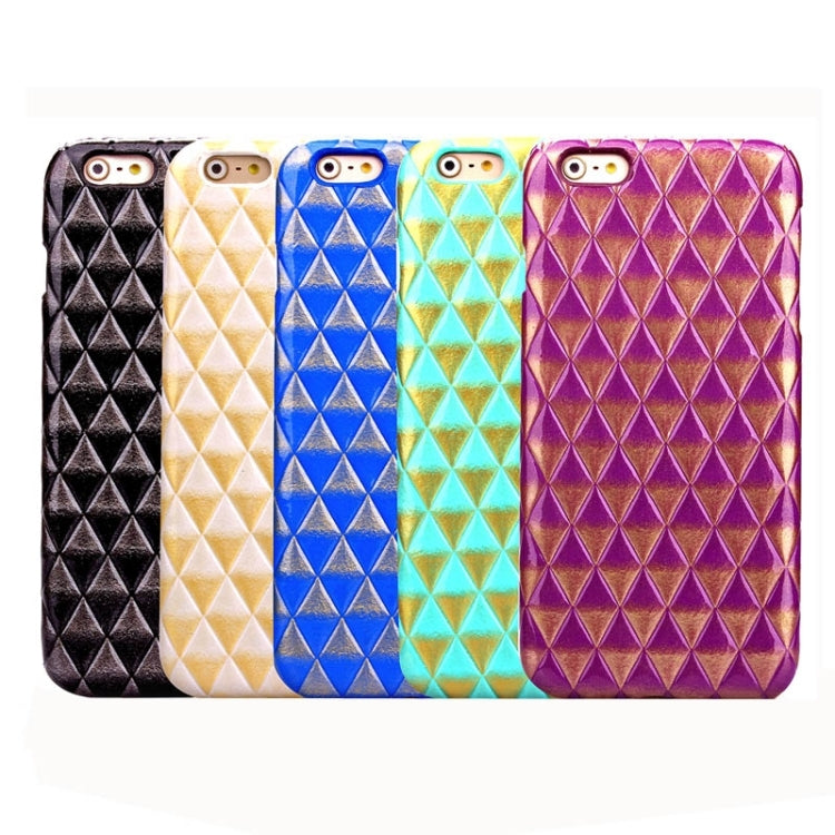 Stereo Diamond Lattice Style PU Paste Skin Plastic Protective Case for iPhone 6 & 6S