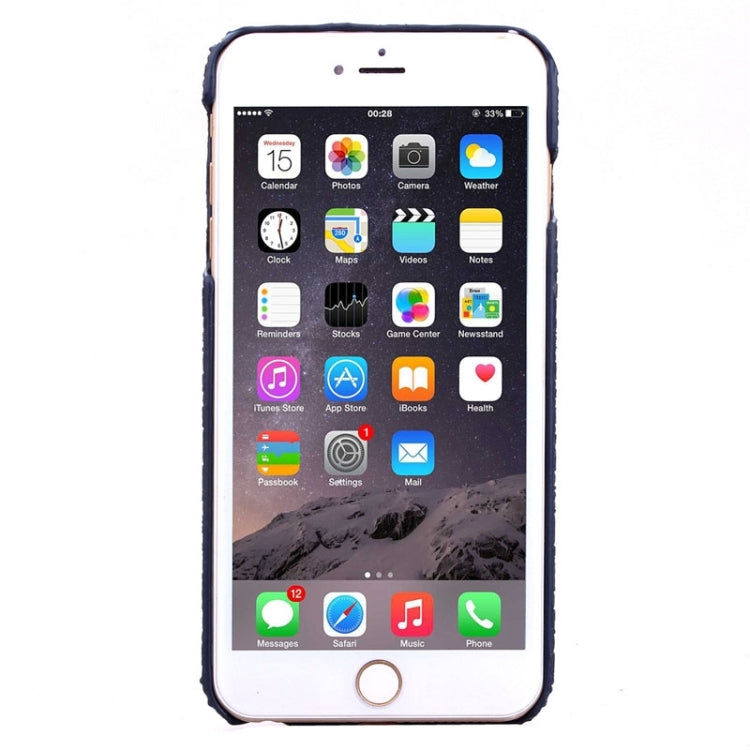 Sandpainting Wood Grain Texture PU Case for iPhone 6 Plus & 6S Plus(Dark Blue)