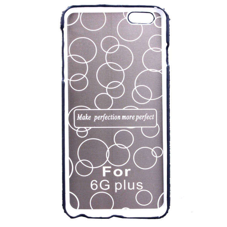 Sandpainting Wood Grain Texture PU Case for iPhone 6 Plus & 6S Plus(Dark Blue)