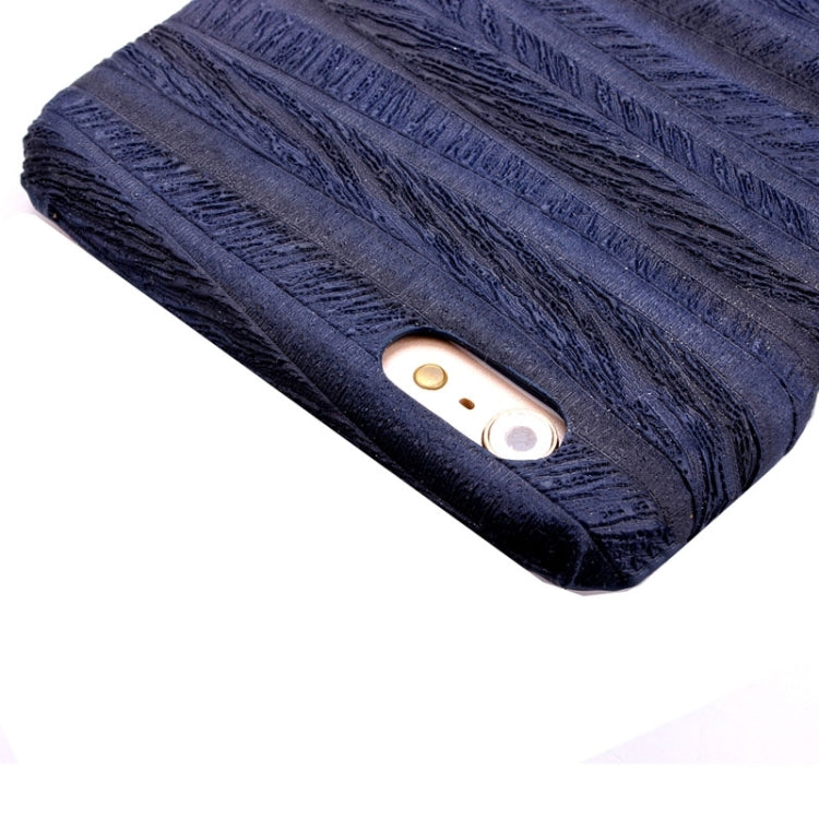 Sandpainting Wood Grain Texture PU Case for iPhone 6 Plus & 6S Plus(Dark Blue)