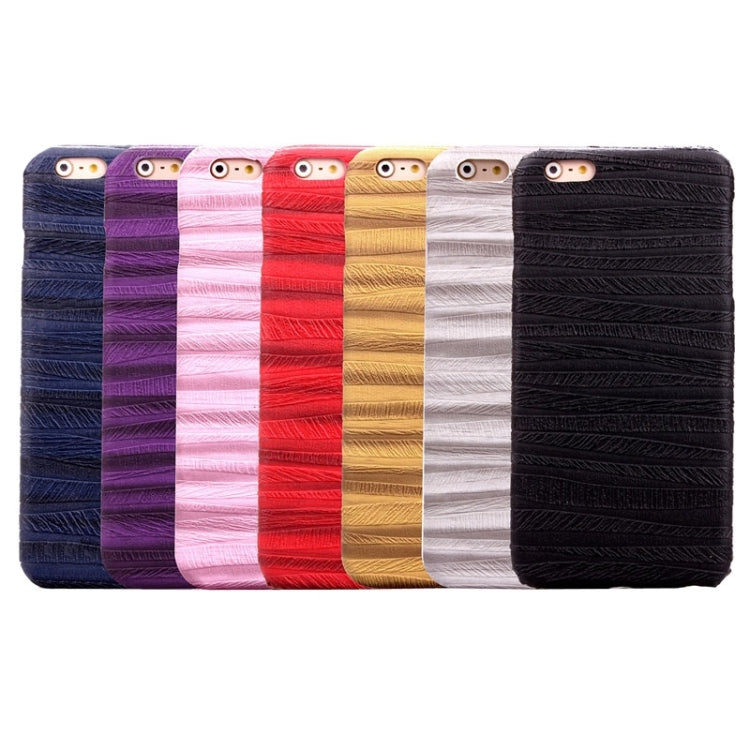 Sandpainting Wood Grain Texture PU Case for iPhone 6 Plus & 6S Plus(Dark Blue)