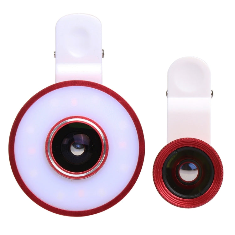 6 in 1 Universal Multifunction LED Ring Flash + 10X Marco Lens + 0.65X Wide Lens + 185 Degree Fisheye Lens with Clip, For iPhone 6s & 6s Plus, iPhone 6 & 6 Plus, iPad Air 2 & Air, Galaxy S6 / S6 edge / S6 edge+ / Note 5 Edge, HTC, Sony