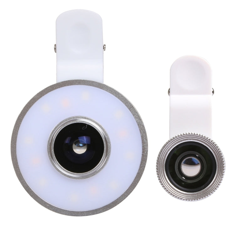 6 in 1 Universal Multifunction LED Ring Flash + 10X Marco Lens + 0.65X Wide Lens + 185 Degree Fisheye Lens with Clip, For iPhone 6s & 6s Plus, iPhone 6 & 6 Plus, iPad Air 2 & Air, Galaxy S6 / S6 edge / S6 edge+ / Note 5 Edge, HTC, Sony