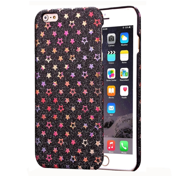 Colorful Star Pattern Flash Powder Series PU Paste Skin Plastic Protective Case for iPhone 6