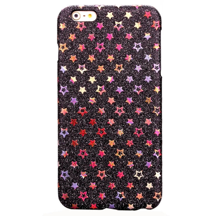 Colorful Star Pattern Flash Powder Series PU Paste Skin Plastic Protective Case for iPhone 6