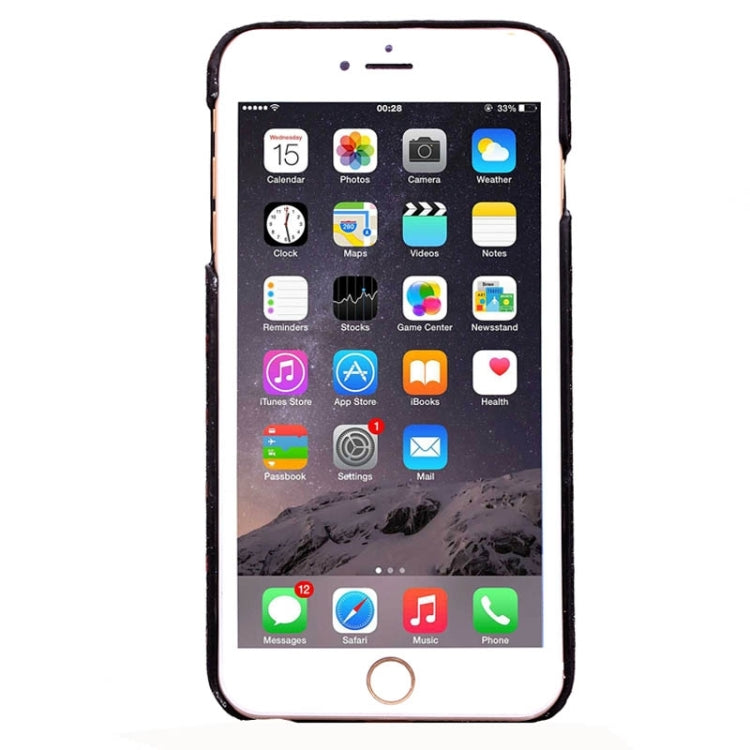 Colorful Star Pattern Flash Powder Series PU Paste Skin Plastic Protective Case for iPhone 6