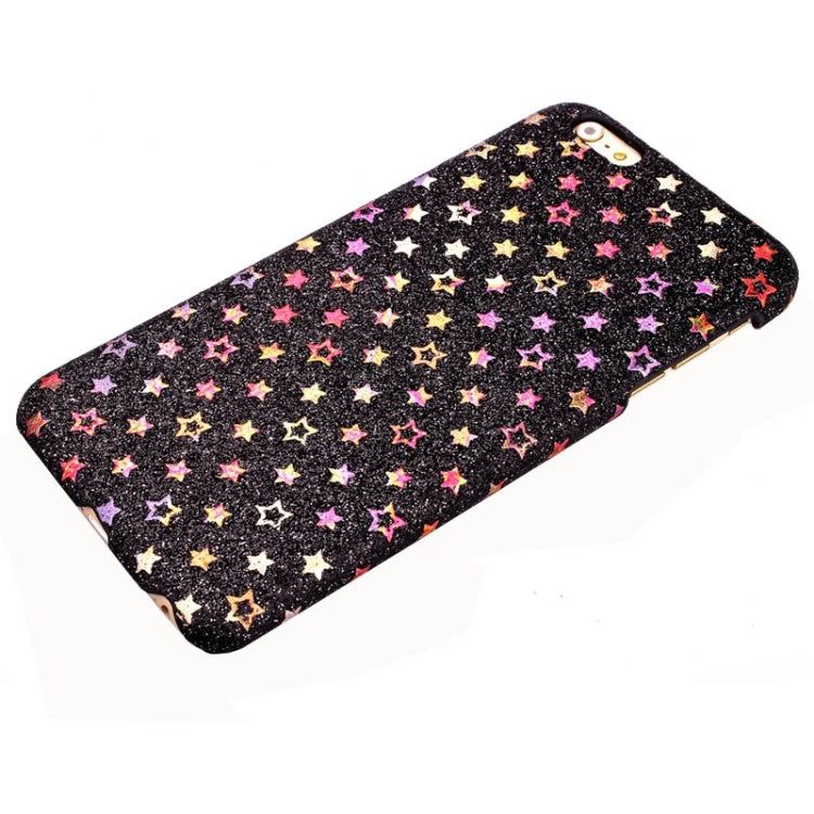 Colorful Star Pattern Flash Powder Series PU Paste Skin Plastic Protective Case for iPhone 6