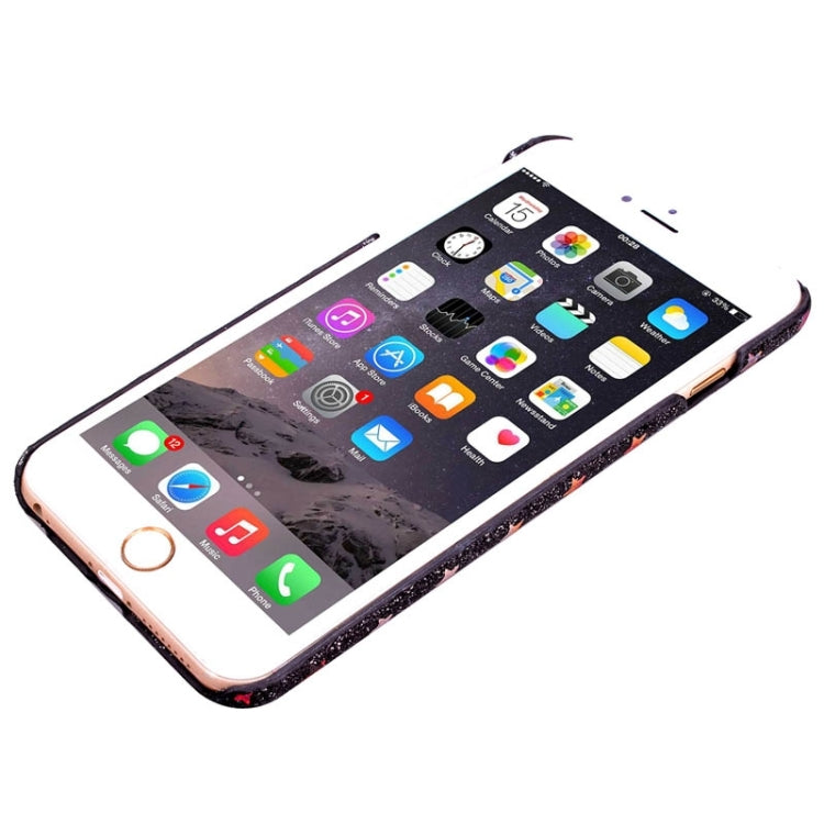 Colorful Star Pattern Flash Powder Series PU Paste Skin Plastic Protective Case for iPhone 6