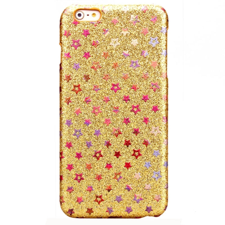 Colorful Star Pattern Flash Powder Series PU Paste Skin Plastic Protective Case for iPhone 6