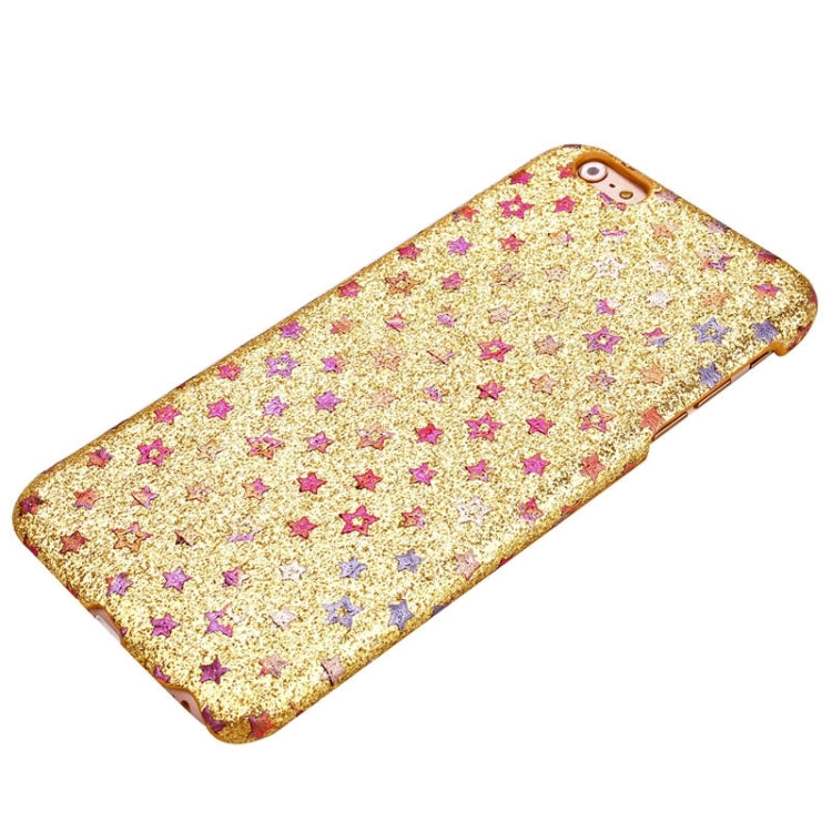Colorful Star Pattern Flash Powder Series PU Paste Skin Plastic Protective Case for iPhone 6