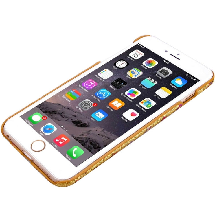 Colorful Star Pattern Flash Powder Series PU Paste Skin Plastic Protective Case for iPhone 6