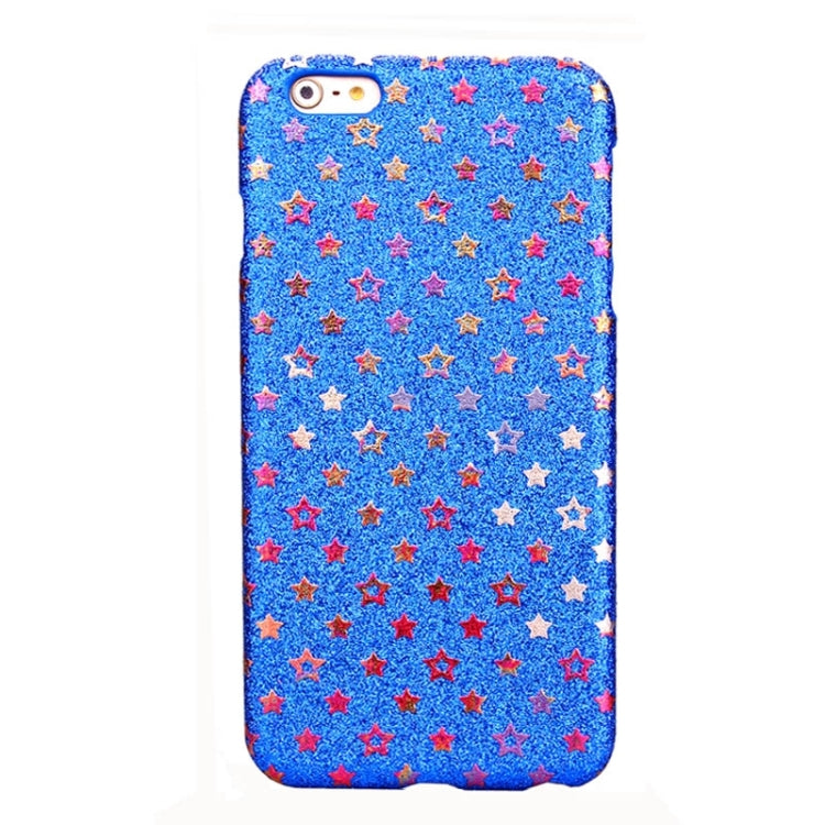 Colorful Star Pattern Flash Powder Series PU Paste Skin Plastic Protective Case for iPhone 6