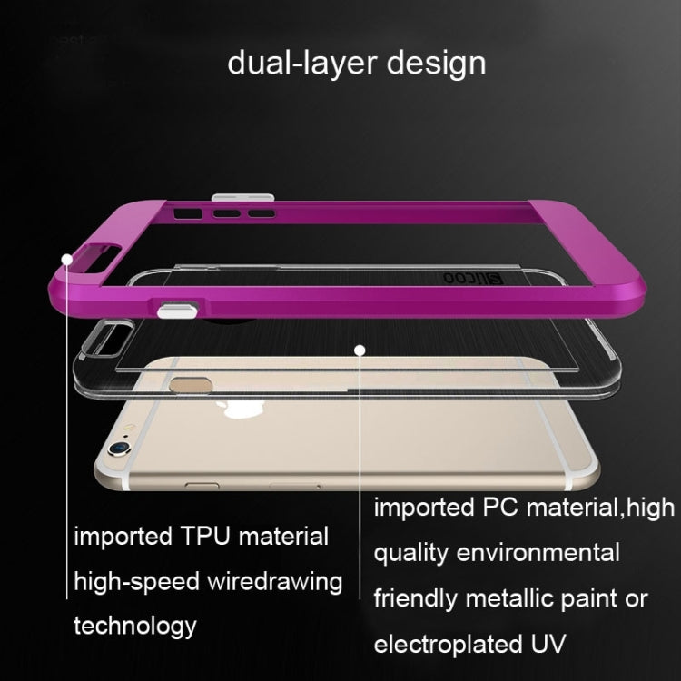 Slicoo Brushed Texture Electroplating Combination Case for iPhone 6 & 6S