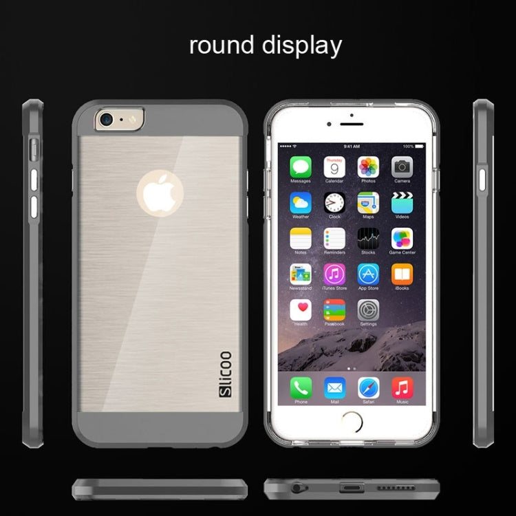 Slicoo Brushed Texture Electroplating Transparent Combination Case for iPhone 6