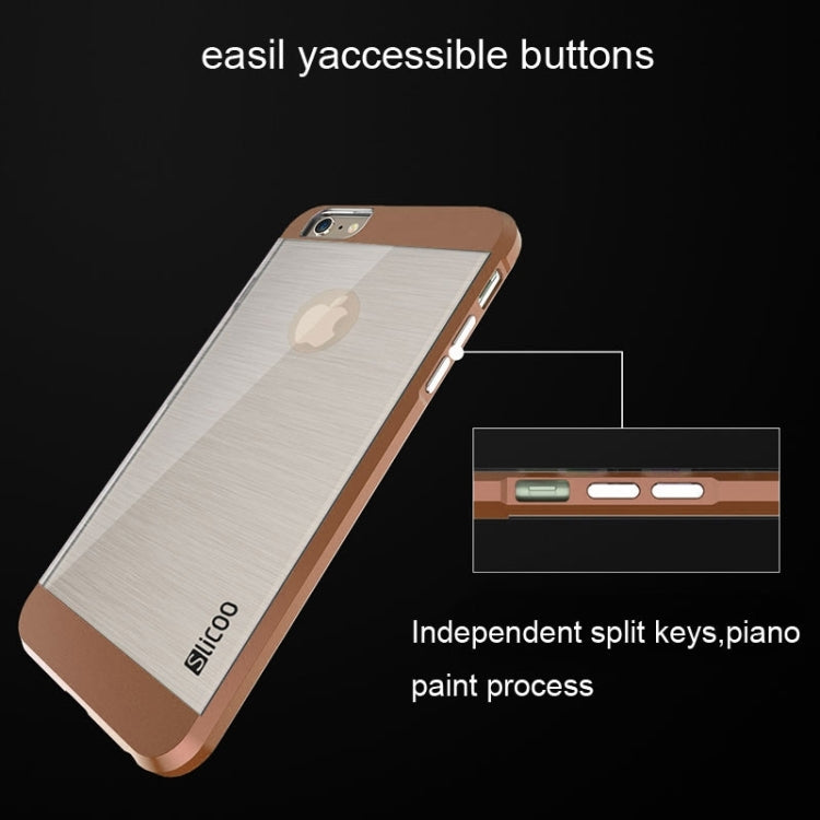 Slicoo Brushed Texture Electroplating Transparent Combination Case for iPhone 6