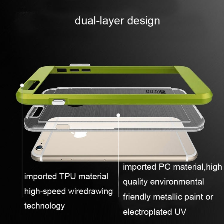 Slicoo Brushed Texture Electroplating Transparent Combination Case for iPhone 6