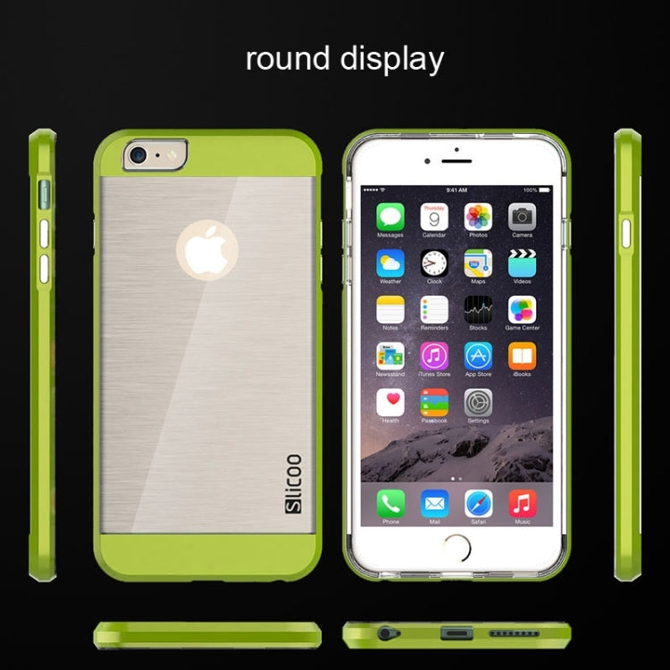 Slicoo Brushed Texture Electroplating Transparent Combination Case for iPhone 6