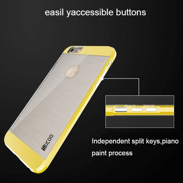 Slicoo Brushed Texture Electroplating Transparent Combination Case for iPhone 6