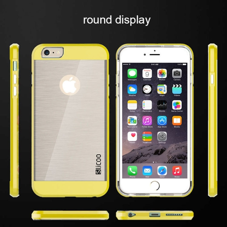 Slicoo Brushed Texture Electroplating Transparent Combination Case for iPhone 6