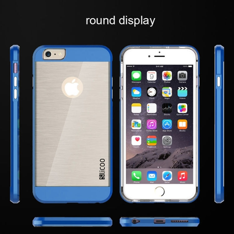 Slicoo Brushed Texture Electroplating Transparent Combination Case for iPhone 6