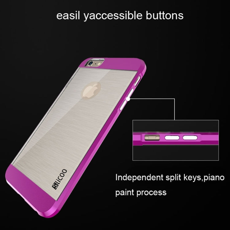 Slicoo Brushed Texture Electroplating Transparent Combination Case for iPhone 6