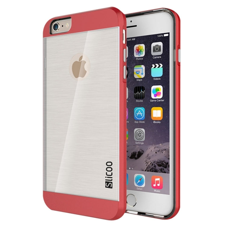Slicoo Brushed Texture Electroplating Transparent Combination Case for iPhone 6