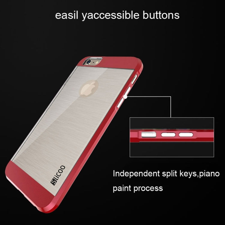Slicoo Brushed Texture Electroplating Transparent Combination Case for iPhone 6