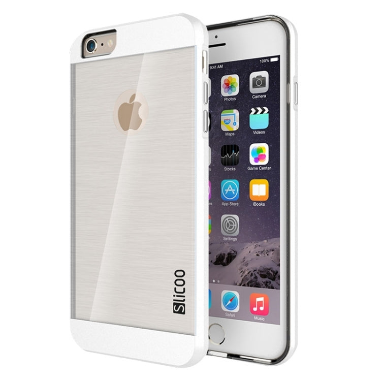 Slicoo Brushed Texture Electroplating Transparent Combination Case for iPhone 6