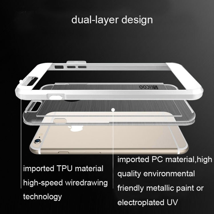 Slicoo Brushed Texture Electroplating Transparent Combination Case for iPhone 6